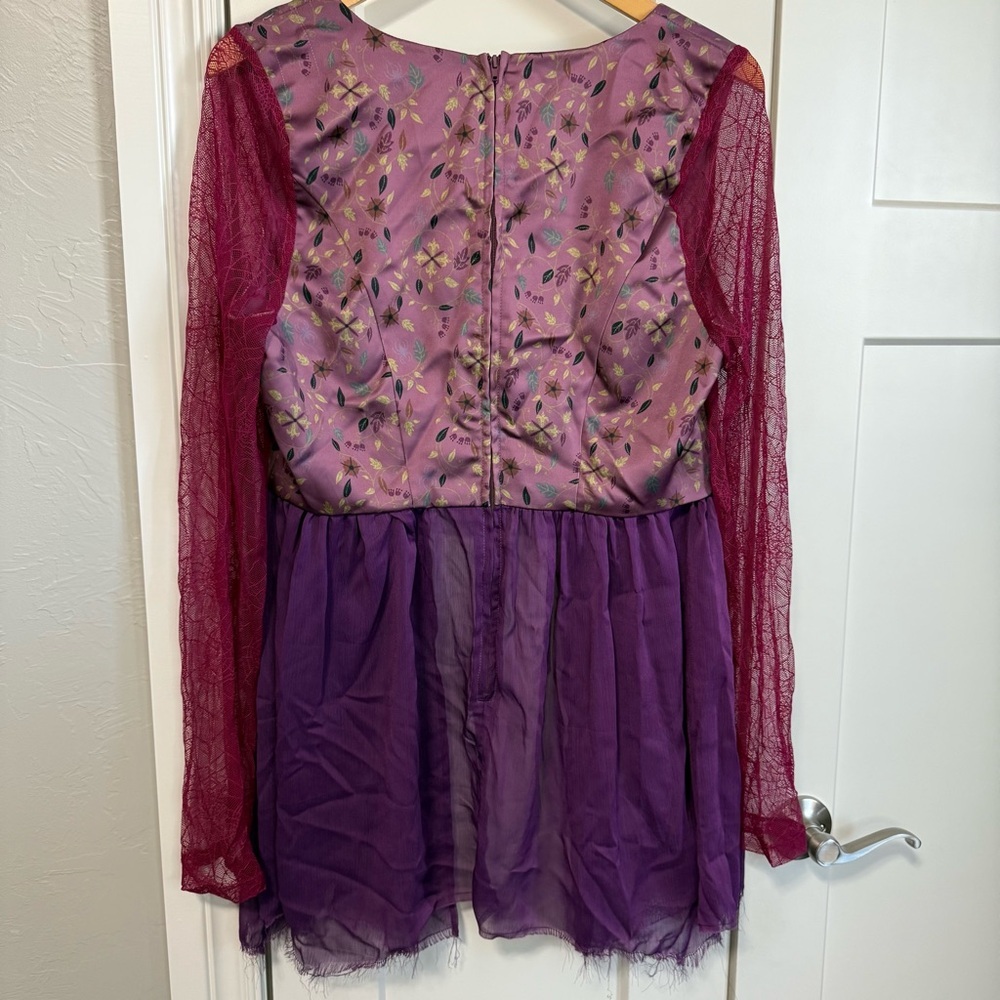 Her Universe Disney Hocus Pocus Sarah Peplum Lace-Up long sleeve top size XL - Picture 10 of 13
